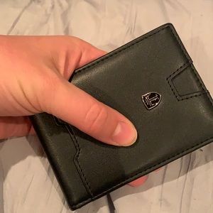 Travando black slim wallet with money clip